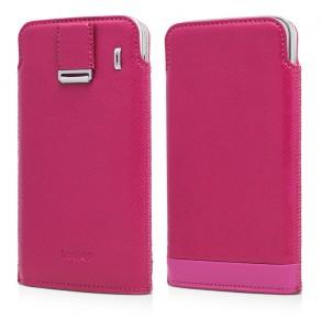 Huse Vetter Leather for Samsung Galaxy S5,  Slim Fit Pouch Genuine Leather,  Pink CLSFPVTSAGS5W