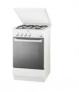 Aragaz Zanussi ZCG55DGW, 4 arzatoare gaz, functie pizza, cuptor 51 L, alb