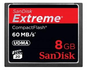 Compact Flash Extreme SanDisk, 8GB, rata de transfer: 60 mb/s, SDCFX-008G-X46