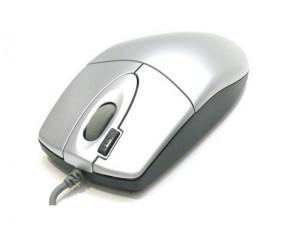 Mouse A4tech PS2 optic, Silver, wired cu 4 butoane (buton 2xClick), OP-620D-S