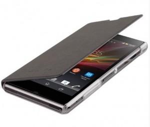 Husa Roxfit din piele eco, tip "Book", compatibil cu Sony Xperia Z1, Negru, SMA5136B