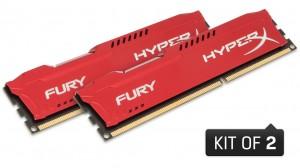Memorie Kingston, 16GB, 1866MHz, DDR3 CL10 DIMM (Kit of 2) HyperX Fury Red Series, HX318C10FRK2/16