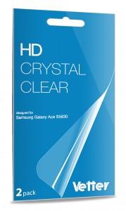 Screen Protector Vetter HD Crystal Clear for Samsung Galaxy Ace S5830, SPVTSAI5830PK2