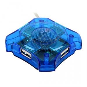 Hub USB semitransparent Albastru