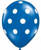 10 Baloane albastre cu buline albe 26cm