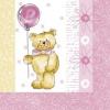 20 servetele 33x33cm teddy bear pink