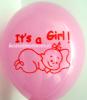 20 baloane botez  26cm imprimate it's a girl- culoare