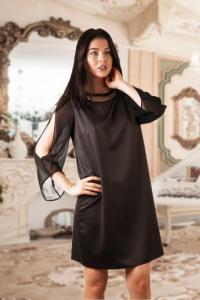 Rochie Neagra Cu Maneca Larga