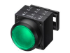 Buton comanda cu indicator luminos, verde, cu retinere