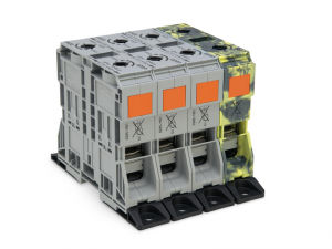 Three phase set; with 185 mmA&sup2; high-current terminal block; with fixing flanges; copper; 185 mmA&sup2;; POWER CAGE CLAMP; 185,00 mmA&sup2;; multicoloured