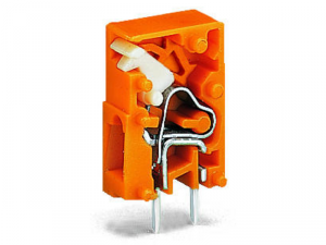 Stackable PCB terminal block; push-button; 2.5 mmA&sup2;; Pin spacing 5.08 mm; 1-pole; CAGE CLAMPA&reg;; 2,50 mmA&sup2;; orange