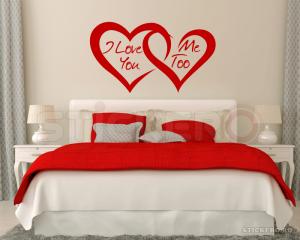 I love you / Me too - sticker decorativ