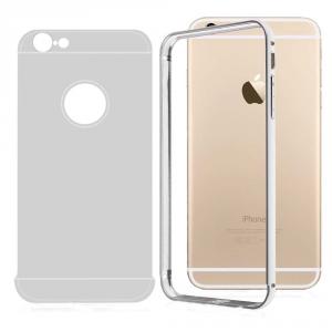 Husa bumper aluminiu argintiu 2 in 1 Apple iPhone 6S