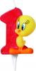 Lumanare cifra 1 tweety