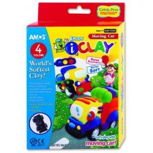 Set plastiline iClay - 4 culori+accesorii (Moving Car)