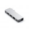 Docking Satechi Pro Hub Mini din aluminiu 1xUSB4 96W, 1xHDMI 6K 60Hz, 2 x USB-A 3.0, 1xEthernet, 1xUSB-C, 1xAudio, Argintiu