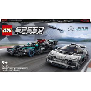 LEGO&reg; Speed Champions - Mercedes-AMG F1 W12 E Performance si Mercedes-AMG Project One 76909, 564 piese