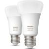 Pachet 2 becuri LED RGB inteligente Philips Hue A60, Bluetooth, Zigbee, E27, 9W (60W), 806 lm, lumina colorata