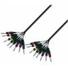 Adam Hall Cables K3 L8 VV 0300 - Multicore Cable 8 x 6.3 mm Jack stereo to 8 x 6.3 mm Jack stereo 3 m