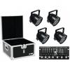 Eurolite set 4x led par-56 hcl bk + case + controller