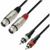 Adam hall cables k3 tfc 0300 - audio cable moulded 2 x rca male to 2 x
