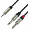 Adam Hall Cables K4 YWPP 0090 - Audio Cable REAN 3,5 mm Jack stereo to 2 x 6.3 mm Jack mono 0.9 m