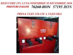 PRESA ULEI CANEPA 110-120 L /ORA ; REDUCERE 25 %