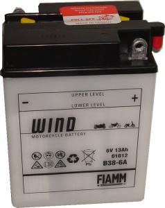Baterie acumulator moto 6V 13Ah Caranda by FIAMM din gama WIND, B38-6A,  FIAMM - SC Caranda Baterii SRL