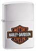 Bricheta Zippo Harley Davidson Logo Brushed Chrome