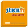 Notes autoadeziv 76 x 76 mm, 100 file, Stick&quot;n - portocaliu neon