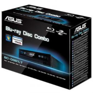 BluRay Combo 6x Asus BC-08B1LT/BLK/B SATA LightScribe black Retail