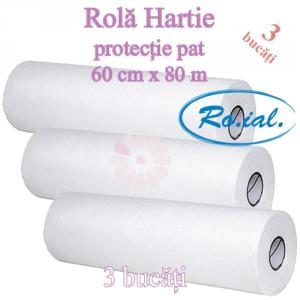 3 Buc Rola hartie pentru pat cosmetica de 80m - ROIAL