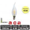 Bec LED Aca - Classic Filament LED 6W Deco E14 2700K alb-cald