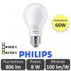 Bec led philips - led bulb set 3 bucati 8w -60w a60
