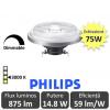 Bec led philips - master ledspot lv ar111 d 15-75w 45d 930 alb-cald