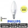 Bec led philips - corepro led candle frosted 5,5w e14 230v b35