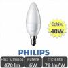 Bec LED Philips - LEDcandle 6W E14 230V B39 alb-cald