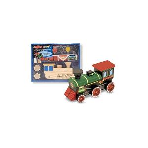 Melissa & Doug - Trenulet din lemn de asamblat si pictat MD2381