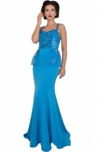 Rochie tip sirena turquoise r408