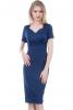 Rochie vicky - jacard bleumarine - maneca