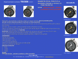 Manometre speciale P1545, P1539, P1538, P1010, P1011