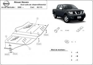 Scut metalic pentru cutia de viteze si diferential Nissan Navara