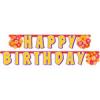 Party banner happy birthday flower