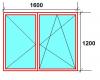 Fereastra 2 canate, pvc, 4 camere, alb, l=1.6m, h=1.2m, 1 canat