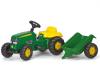 Tractor cu pedale si remorca rolly toys 012190 verde
