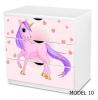 Comoda nobiko 3 sertare unicorn - roz