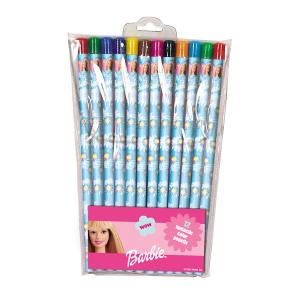 Set 12 creioane colorate Barbie Peace and Love