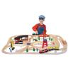 Melissa&doug - set trenulet din lemn cu depou