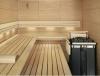 Cabina de sauna cu lambriu din molid nordic cu noduri
