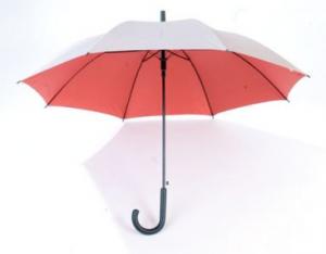 Umbrela automata argintie cu interior rosu